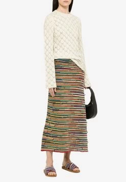 Chloé Striped Knitted Midi Skirt Multicolor 9 Chloé Striped Knitted Midi Skirt Multicolor -Evening Dresses Popular Store CHC22SMJ03600 K CHLOE 9CA.b