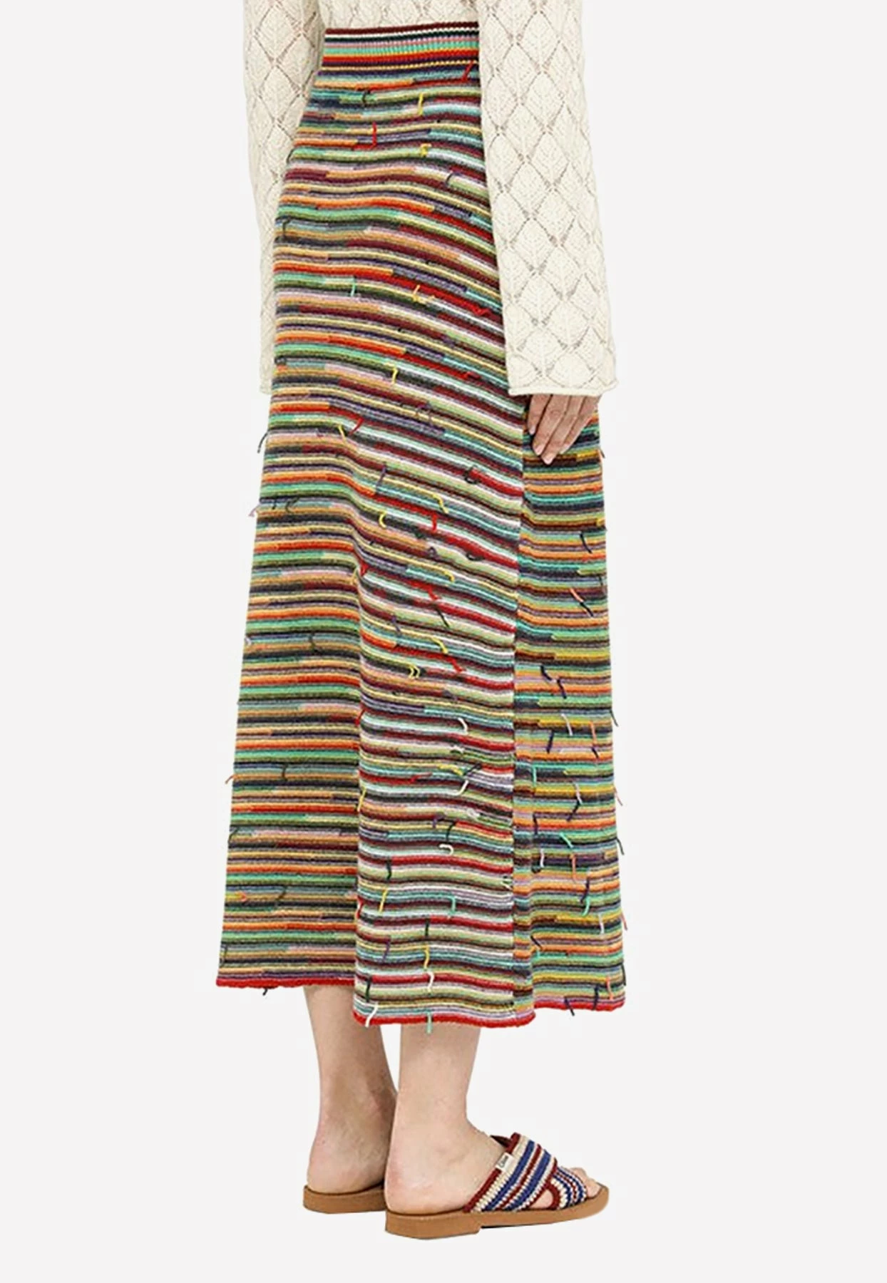 Chloé Striped Knitted Midi Skirt Multicolor 3 Chloé Striped Knitted Midi Skirt Multicolor - Image 3