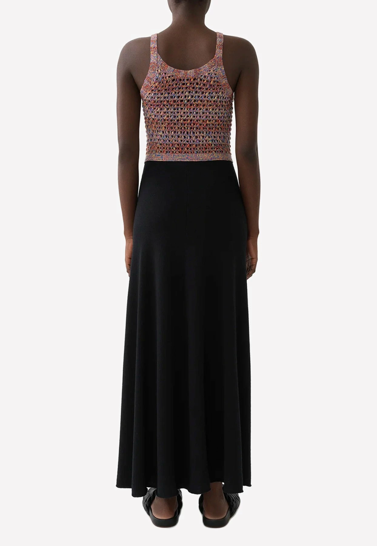 Chloé Crochet Knit Paneled Maxi Dress Black 2 Chloé Crochet Knit Paneled Maxi Dress Black - Image 2