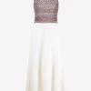 Chloé Crochet Knit Paneled Maxi Dress White