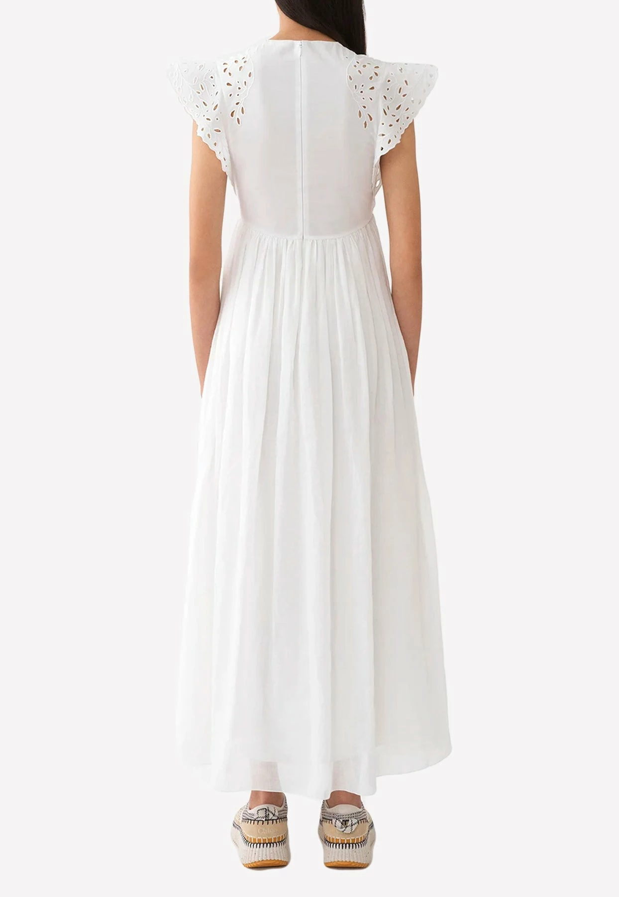 Chloé Empire Ruffled Maxi Dress White 2 Chloé Empire Ruffled Maxi Dress White - Image 2
