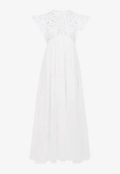 Chloé Empire Ruffled Maxi Dress White 5 Chloé Empire Ruffled Maxi Dress White -Evening Dresses Popular Store CHC22SRO13481101 20White 202