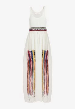 Chloé Maxi Tank Dress With Crochet Detail White -Evening Dresses Popular Store CHC22SRO25035107IconicMilk2