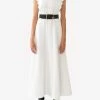 Chloé Embroidered Flared Maxi Dress White