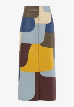 Chloé High-Waist Leather Patchwork Midi Skirt Multicolor 5 Chloé High-Waist Leather Patchwork Midi Skirt Multicolor -Evening Dresses Popular Store CHC22UCJ122139CG 20Multicolor 207 202