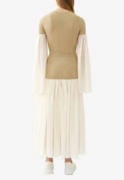 Chloé High-Waist Paneled Maxi Skirt White -Evening Dresses Popular Store CHC22UJU01115107 20Iconic 20Milk 201