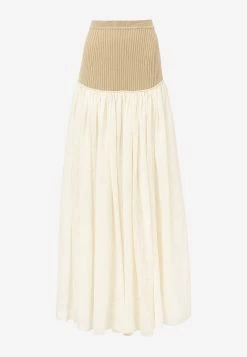 Chloé High-Waist Paneled Maxi Skirt White -Evening Dresses Popular Store CHC22UJU01115107 20Iconic 20Milk 202