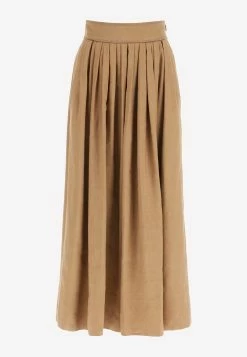 Chloé High-Waist Pleated Midi Skirt Brown -Evening Dresses Popular Store CHC22UJU04031208 20Mustard 20Brown
