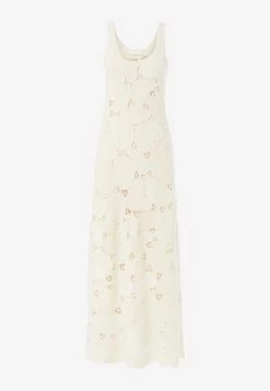 Chloé Patchwork Crochet Knit Maxi Tank Dress Off-white 5 Chloé Patchwork Crochet Knit Maxi Tank Dress Off-white -Evening Dresses Popular Store CHC22UMR09540113 20Whisper 20White 202