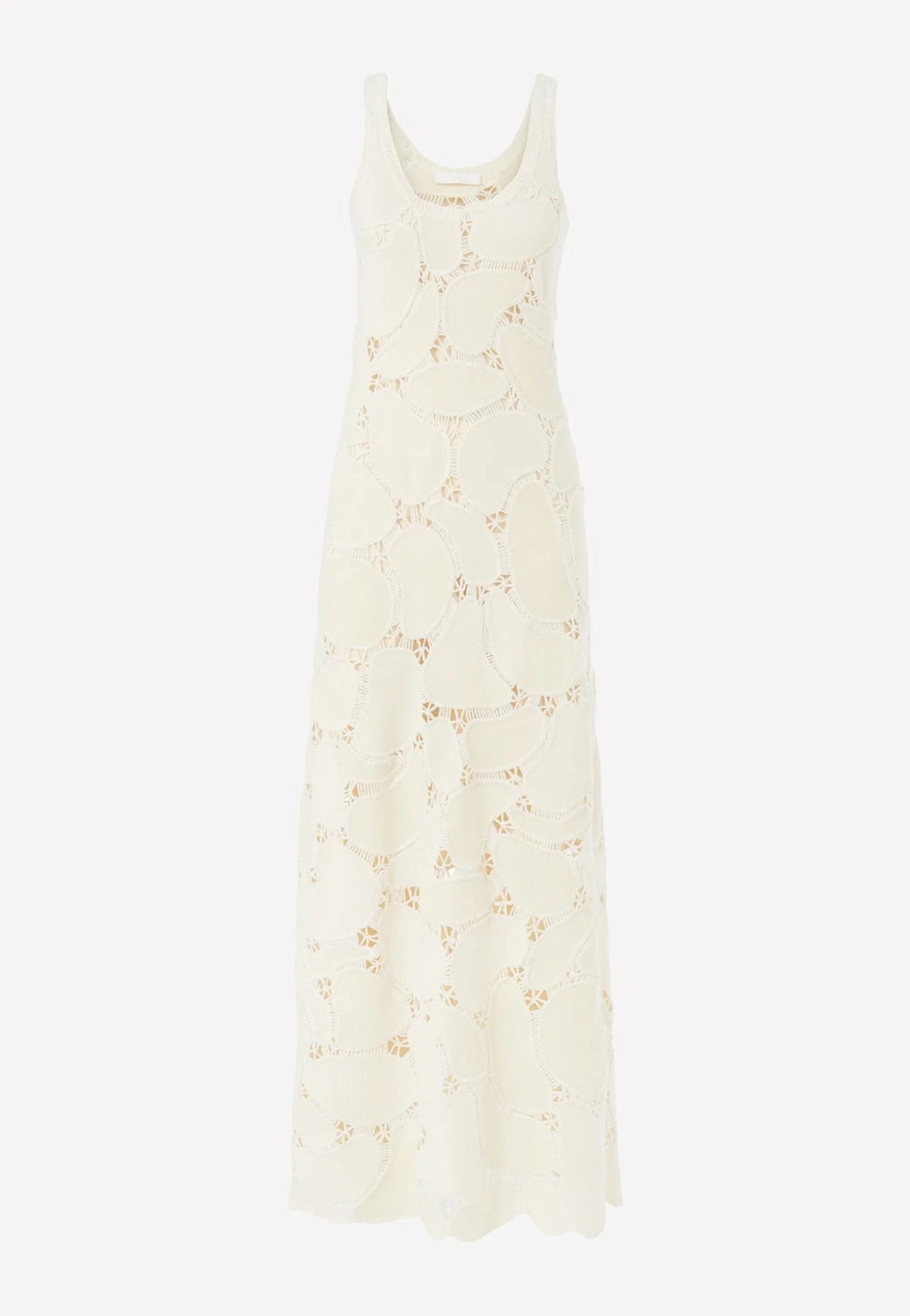 Chloé Patchwork Crochet Knit Maxi Tank Dress Off-white 3 Chloé Patchwork Crochet Knit Maxi Tank Dress Off-white - Image 3