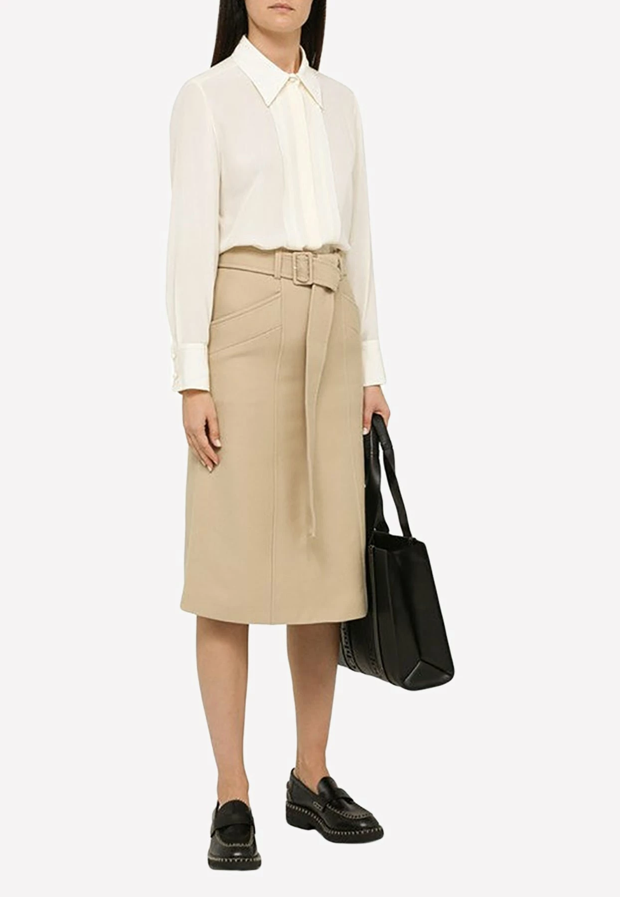 Chloé Wool Midi Skirt Beige 5 Chloé Wool Midi Skirt Beige - Image 5