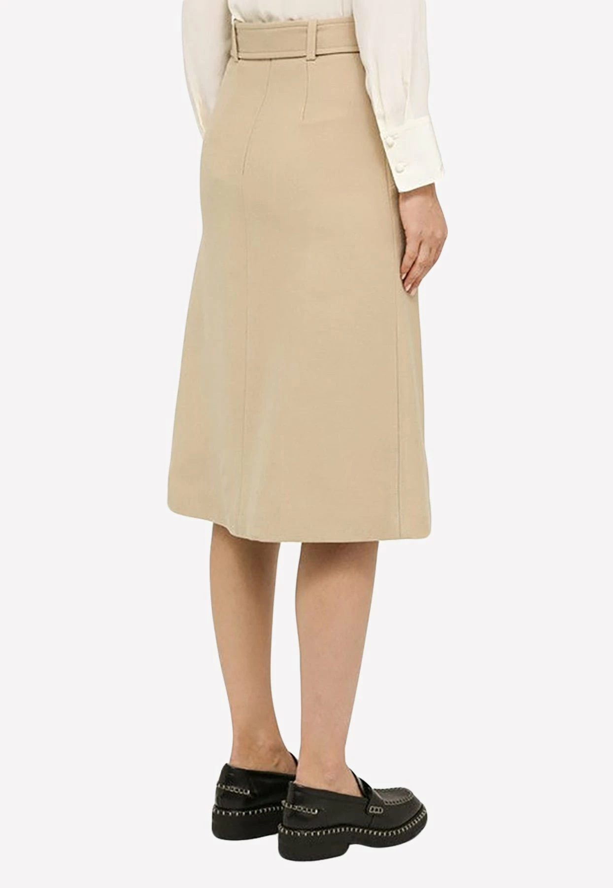 Chloé Wool Midi Skirt Beige 3 Chloé Wool Midi Skirt Beige - Image 3