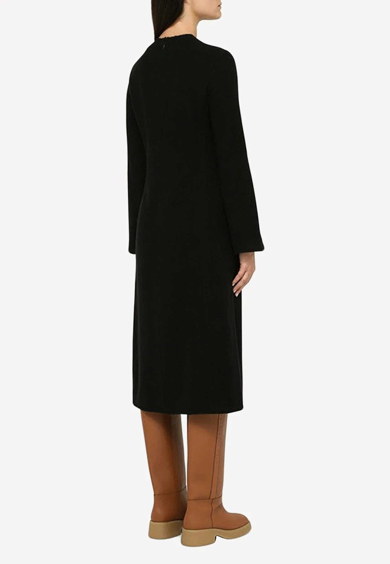 Chloé Wool And Cashmere Knitted Midi Dress Black 3 Chloé Wool And Cashmere Knitted Midi Dress Black - Image 3