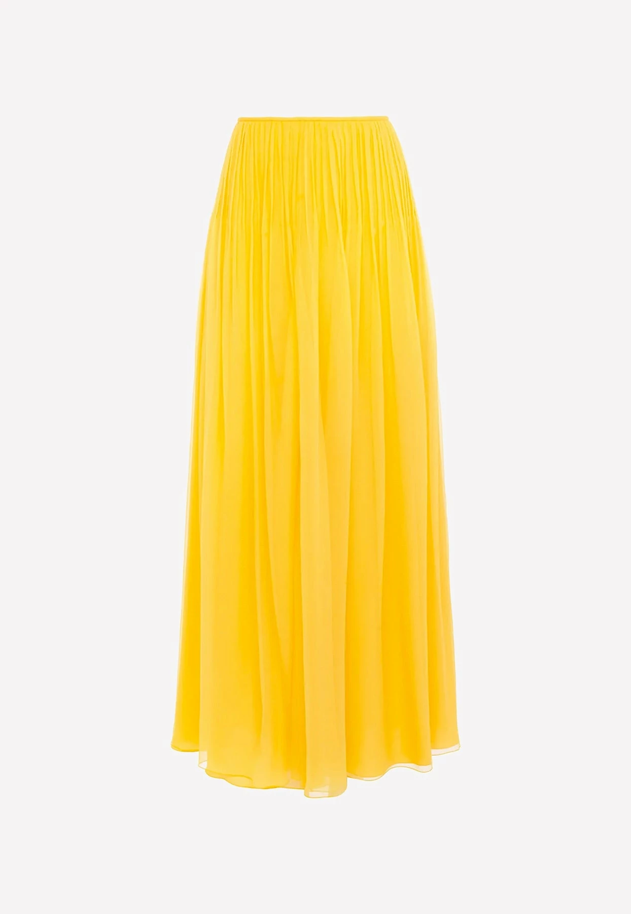 Chloé Pleated Maxi Silk Skirt Yellow 1 Chloé Pleated Maxi Silk Skirt Yellow
