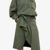 Dawei Asymmetric Midi Skirt Green
