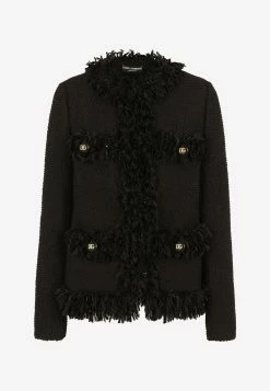 Dolce & Gabbana Single-Breasted Bouclé Jacket Black -Evening Dresses Popular Store F26CLT 20FU3JL 20N0000 20B