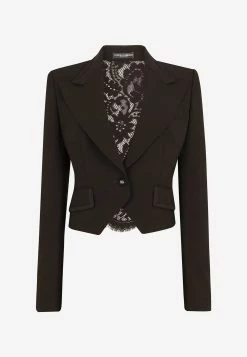 Dolce & Gabbana Cordonetto Lace Trim Blazer In Wool Black 7 Dolce & Gabbana Cordonetto Lace Trim Blazer In Wool Black -Evening Dresses Popular Store F29NIT 20FUBAJ 20N0000 20B