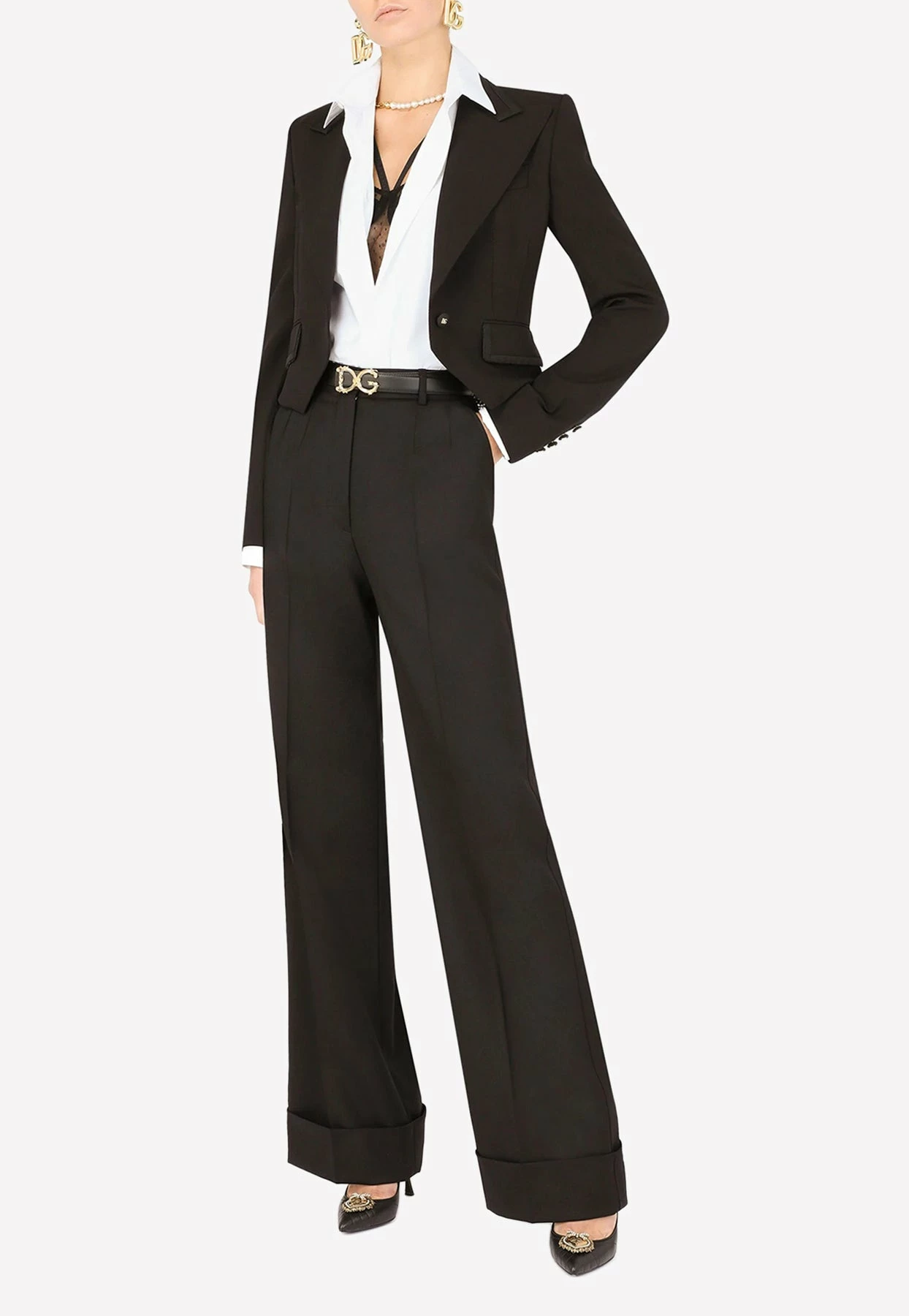 Dolce & Gabbana Cordonetto Lace Trim Blazer In Wool Black 2 Dolce & Gabbana Cordonetto Lace Trim Blazer In Wool Black - Image 2