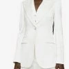 Dolce & Gabbana Single-Breasted Floral Brocade Blazer White