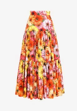 Dolce & Gabbana High-Waist Daisy Print Cotton Maxi Skirt Multicolor -Evening Dresses Popular Store F4A8QTHS5LC HV3BB 2
