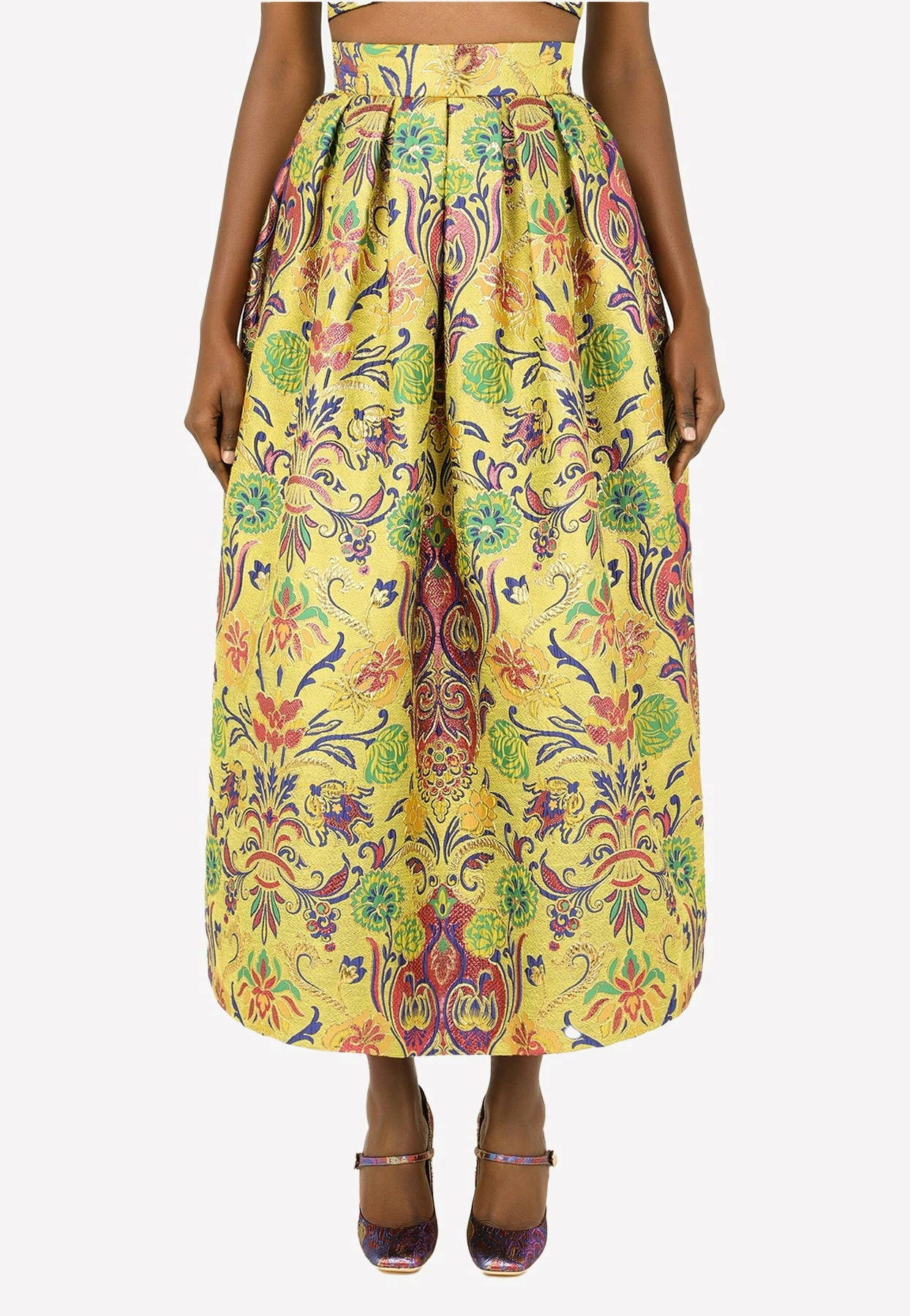Dolce & Gabbana High-Rise Floral Midi Skirt Multicolor 1 Dolce & Gabbana High-Rise Floral Midi Skirt Multicolor