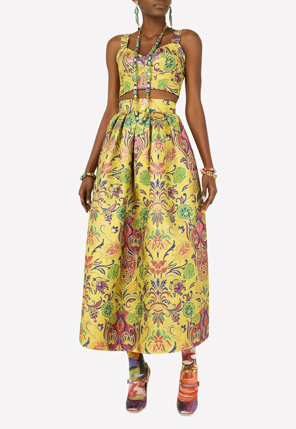 Dolce & Gabbana High-Rise Floral Midi Skirt Multicolor 2 Dolce & Gabbana High-Rise Floral Midi Skirt Multicolor - Image 2