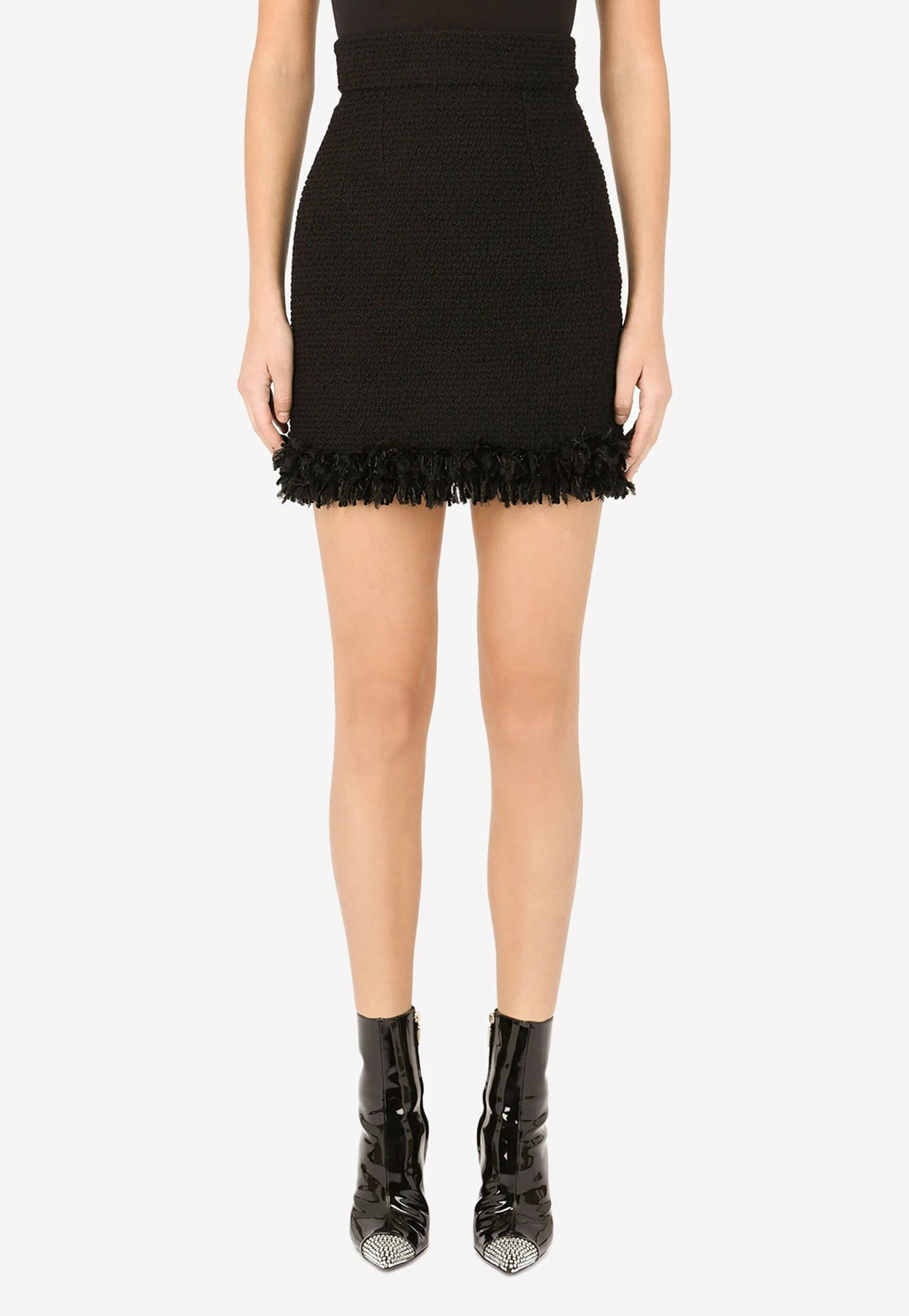 Dolce & Gabbana High-Rise Bouclé Mini Skirt Black 1 Dolce & Gabbana High-Rise Bouclé Mini Skirt Black