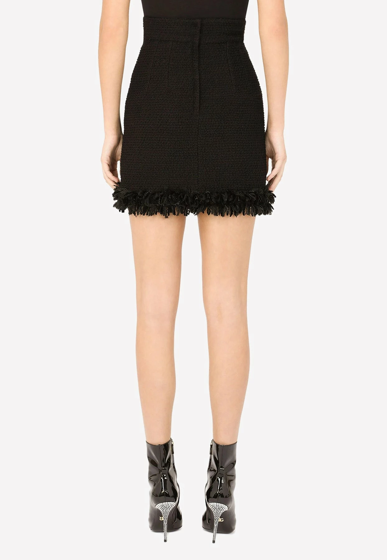 Dolce & Gabbana High-Rise Bouclé Mini Skirt Black 3 Dolce & Gabbana High-Rise Bouclé Mini Skirt Black - Image 3