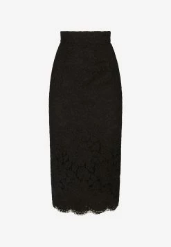 Dolce & Gabbana High-Waist Lace Midi Skirt Black -Evening Dresses Popular Store F4B7IT 20FLRE1 20N0000 203