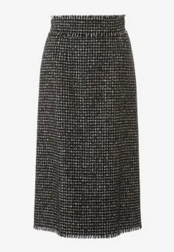 Dolce & Gabbana Houndstooth Midi Skirt Gray