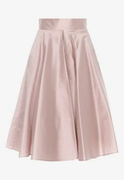 Dolce & Gabbana A-Line Flared Shantung Skirt Pink
