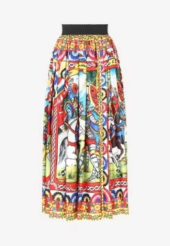 Dolce & Gabbana Carretto Print Pleated Silk Twill Midi Skirt Multicolor 7 Dolce & Gabbana Carretto Print Pleated Silk Twill Midi Skirt Multicolor -Evening Dresses Popular Store F4BU6TGDS12 HH98D 2