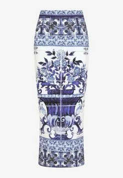 Dolce & Gabbana Majolica Print Silk Midi Skirt Blue 5 Dolce & Gabbana Majolica Print Silk Midi Skirt Blue -Evening Dresses Popular Store F4BWLT 20HPABW 20HA3TN 202