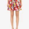 Dolce & Gabbana Floral Pleated Mini Skirt Multicolor