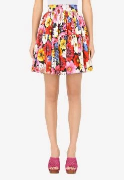 Dolce & Gabbana Floral Pleated Mini Skirt Multicolor
