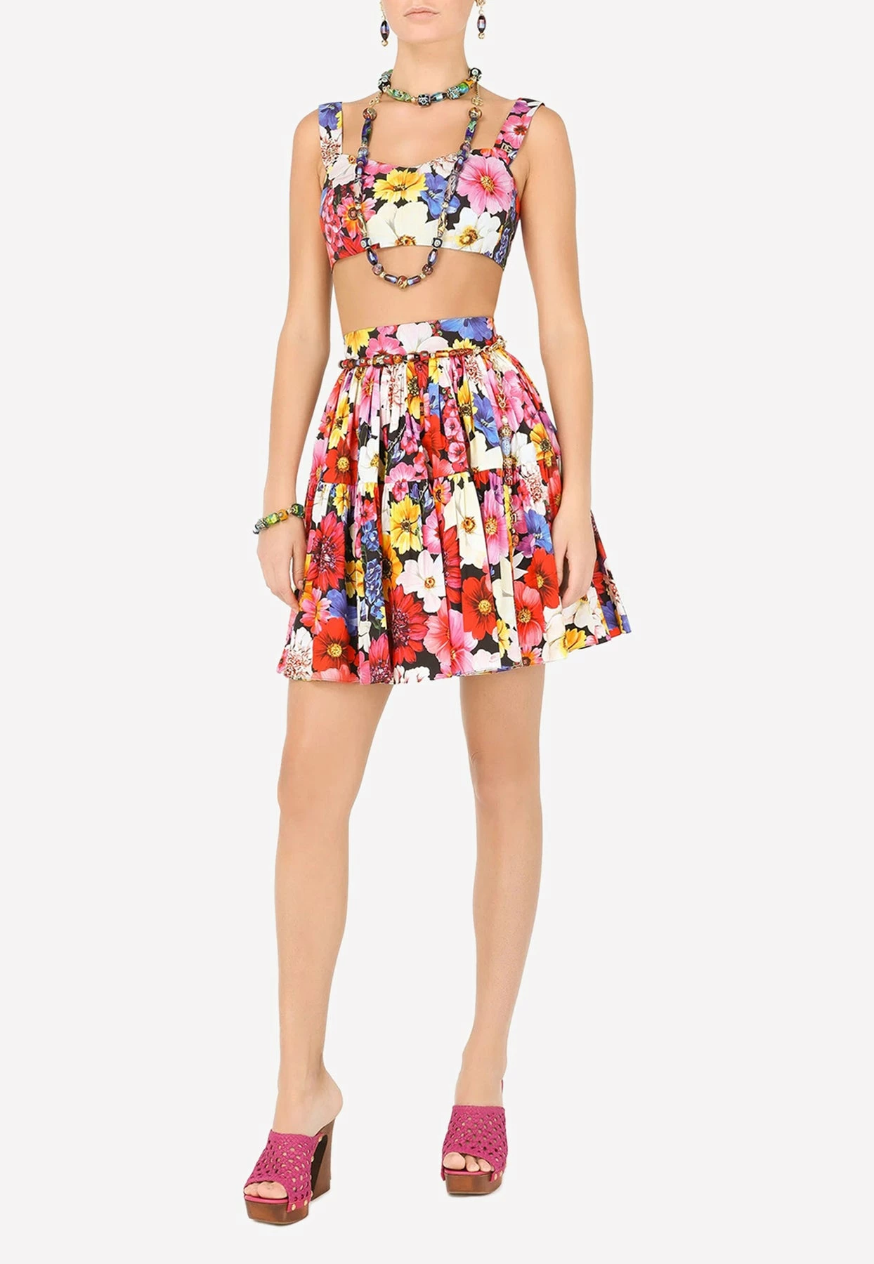 Dolce & Gabbana Floral Pleated Mini Skirt Multicolor 2 Dolce & Gabbana Floral Pleated Mini Skirt Multicolor - Image 2