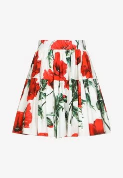 Dolce & Gabbana Poppy Print Mini Skirt Multicolor -Evening Dresses Popular Store F4CB1T 20HS5M5 20HA3QG 203