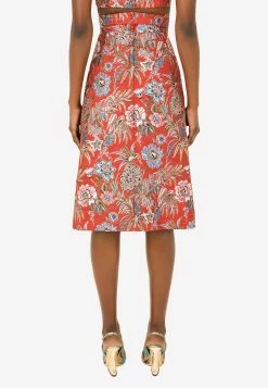 Dolce & Gabbana Floral Jacquard Midi Skirt Red 6 Dolce & Gabbana Floral Jacquard Midi Skirt Red -Evening Dresses Popular Store F4CB7T 20FJOBI 20S8350 20A