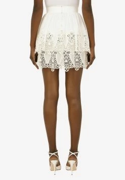 Dolce & Gabbana Ruffle Embroidered Mini Skirt White 6 Dolce & Gabbana Ruffle Embroidered Mini Skirt White -Evening Dresses Popular Store F4CCIZ 20FGMEN 20W0001 20A