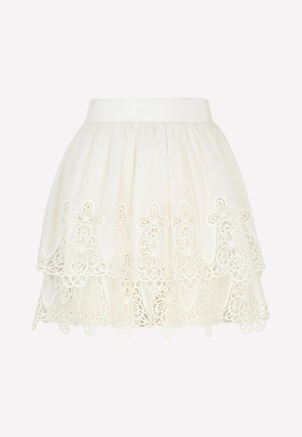 Dolce & Gabbana Ruffle Embroidered Mini Skirt White 4 Dolce & Gabbana Ruffle Embroidered Mini Skirt White - Image 4