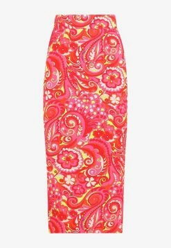Dolce & Gabbana Silk Pencil Skirt Multicolor