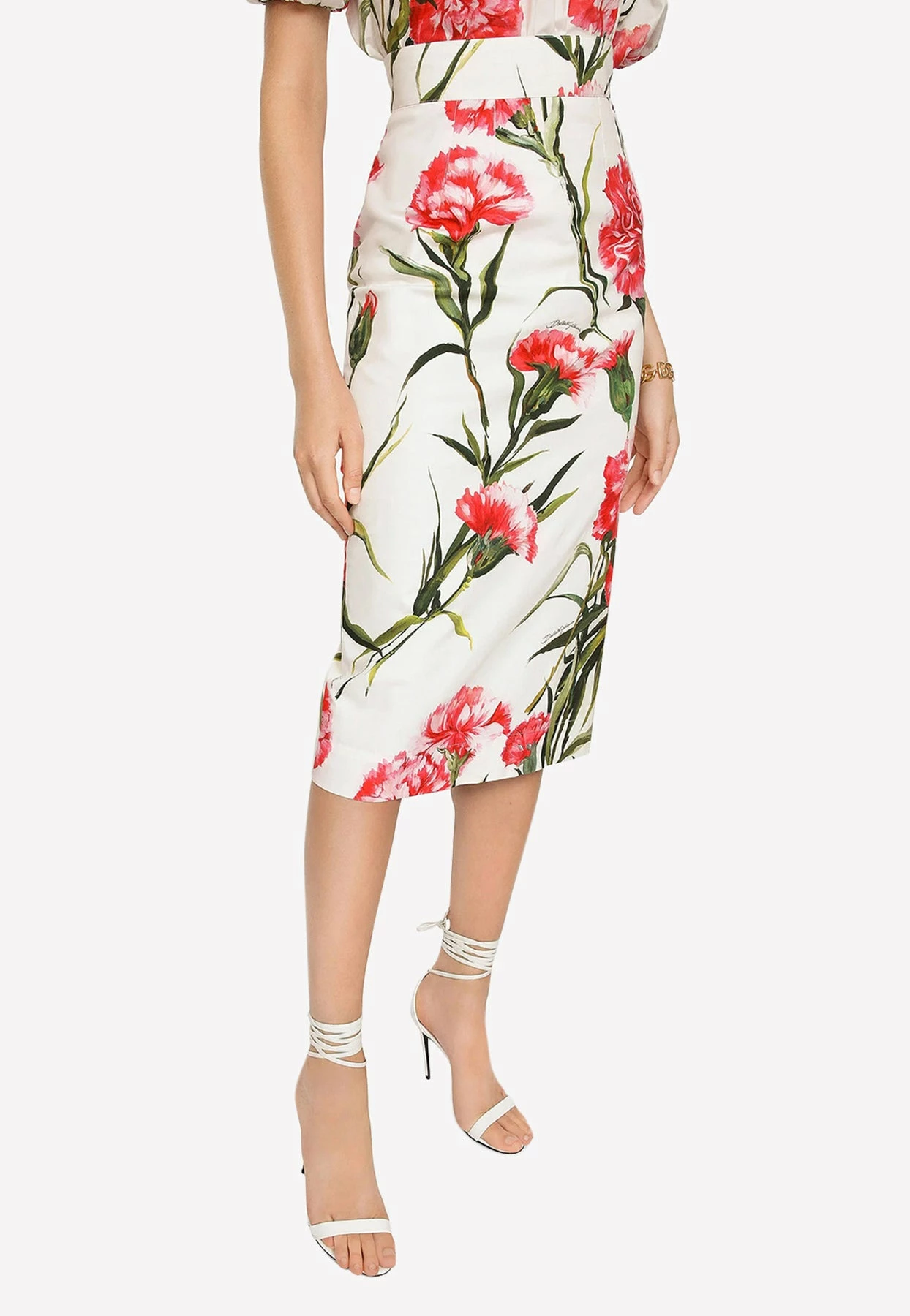 Dolce & Gabbana Carnation Print Midi Skirt Multicolor 1 Dolce & Gabbana Carnation Print Midi Skirt Multicolor
