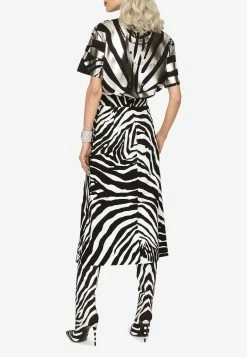 Dolce & Gabbana Zebra Print Cady Midi Skirt Monochrome 7 Dolce & Gabbana Zebra Print Cady Midi Skirt Monochrome -Evening Dresses Popular Store F4CE7T 20FSIAZ 20HWAGN 201