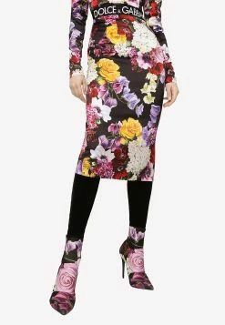 Dolce & Gabbana Floral Print Midi Pencil Skirt Multicolor