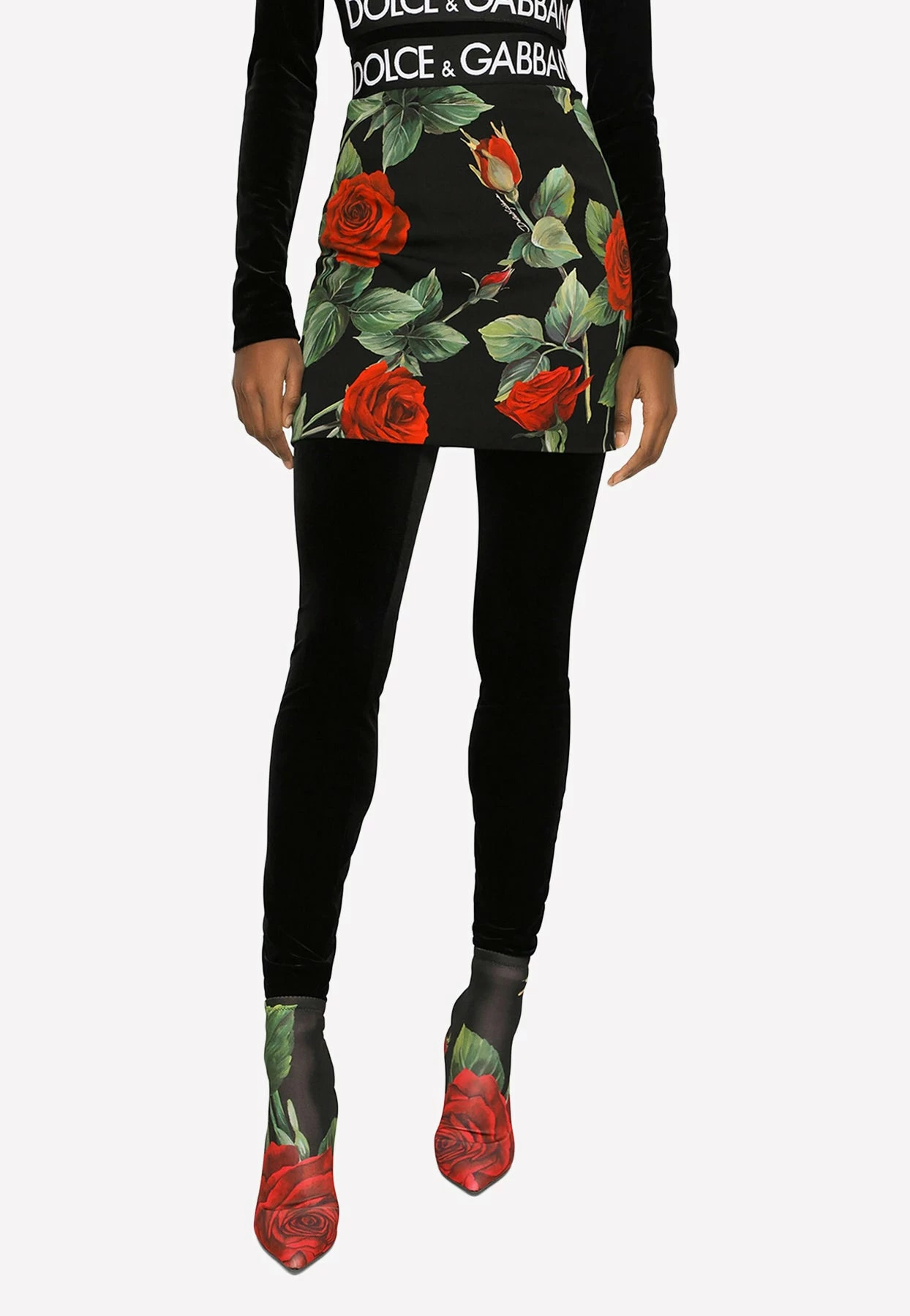 Dolce & Gabbana Rose Print Charmeuse Mini Skirt Multicolor 1 Dolce & Gabbana Rose Print Charmeuse Mini Skirt Multicolor