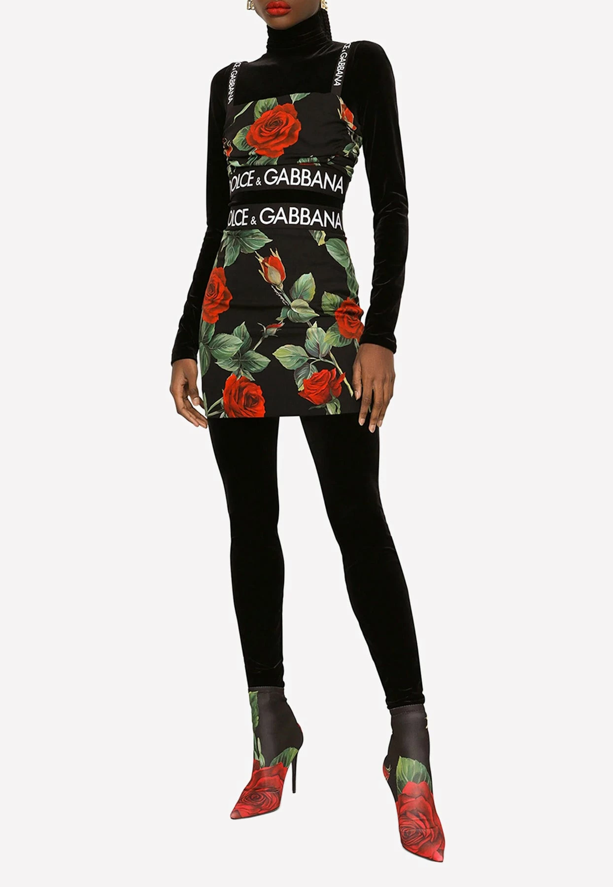 Dolce & Gabbana Rose Print Charmeuse Mini Skirt Multicolor 2 Dolce & Gabbana Rose Print Charmeuse Mini Skirt Multicolor - Image 2