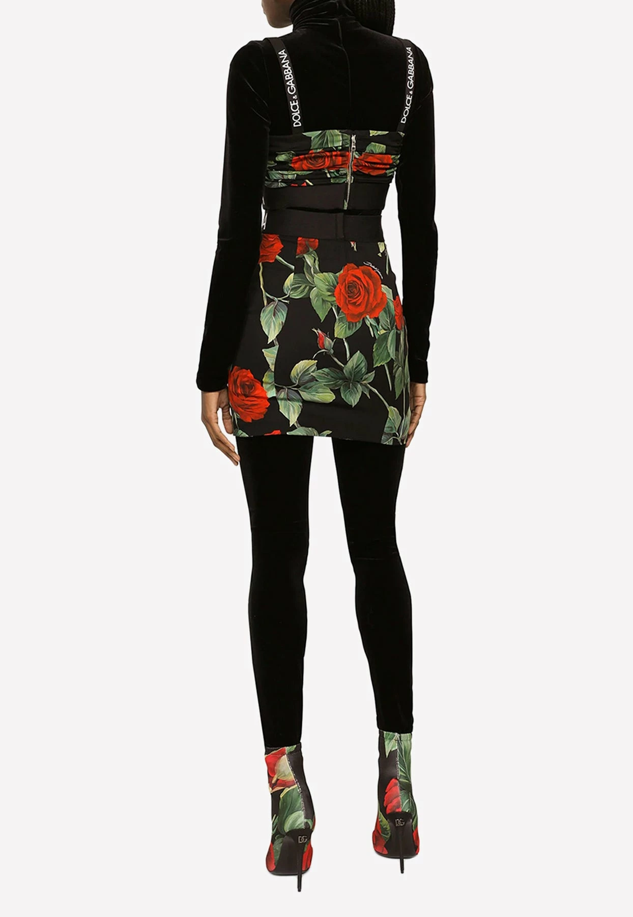 Dolce & Gabbana Rose Print Charmeuse Mini Skirt Multicolor 3 Dolce & Gabbana Rose Print Charmeuse Mini Skirt Multicolor - Image 3