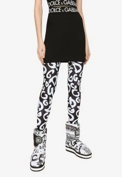 Dolce & Gabbana Logo Waistband Jersey Mini Skirt Black