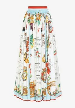 Dolce & Gabbana Calendar Print Pleated Maxi Skirt Multicolor 5 Dolce & Gabbana Calendar Print Pleated Maxi Skirt Multicolor -Evening Dresses Popular Store F4CERT 20HH5BR 20HA3US 201