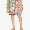 Dolce & Gabbana Mixed Panels Pleated Mini Skirt Multicolor